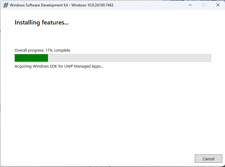 インストール経過画面